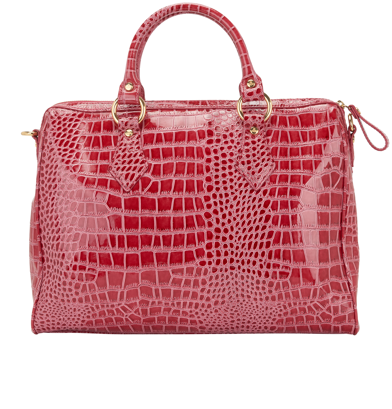 Chancery Delia Tote, &pound;120, Handbags, Pink, Croc Embossed, Back view